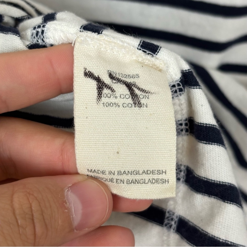GREY STATE COASTAL TEE BLUE WHITE STRIPED LONG SLEEVE BLOUSE SIZE 1 SMALL - Picture 3 of 6